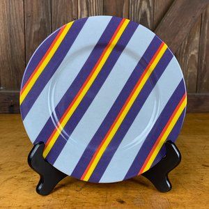 Vtg Block Spal Portugal Regimental Stripes Royal Scots Grey Salad Luncheon Plate